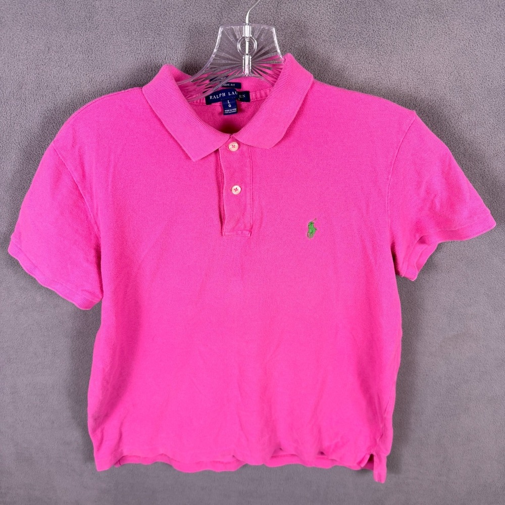 Lot of 2 Ralph Lauren Womens Polo Shirts Size L Collared Golf Preppy Summer Cute - Picture 2 of 11